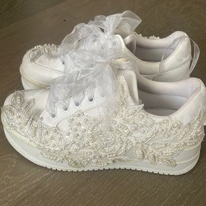 Bridal platform sneakers